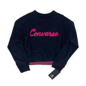 CONVERSE Pink Metallic Logo Crewneck Sweatshirt